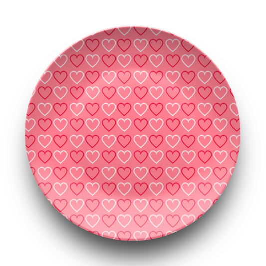 Pink Valentine Hearts Plate