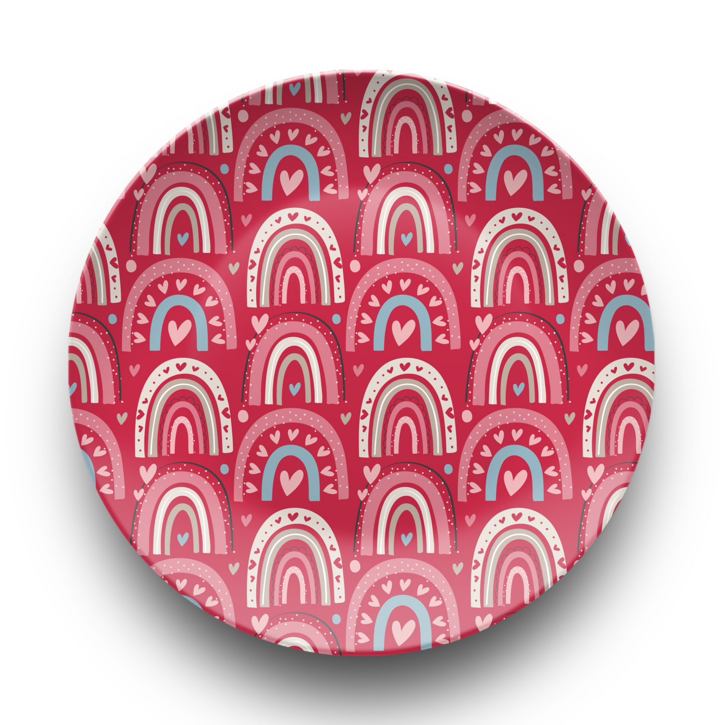 Red Rainbow Heart Valentine Plate