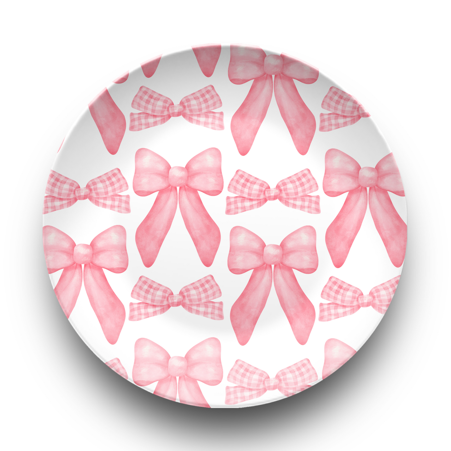 Personalized Pink Bows Plate