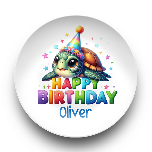 Personalized Happy Birthday Sea Turtle Plate