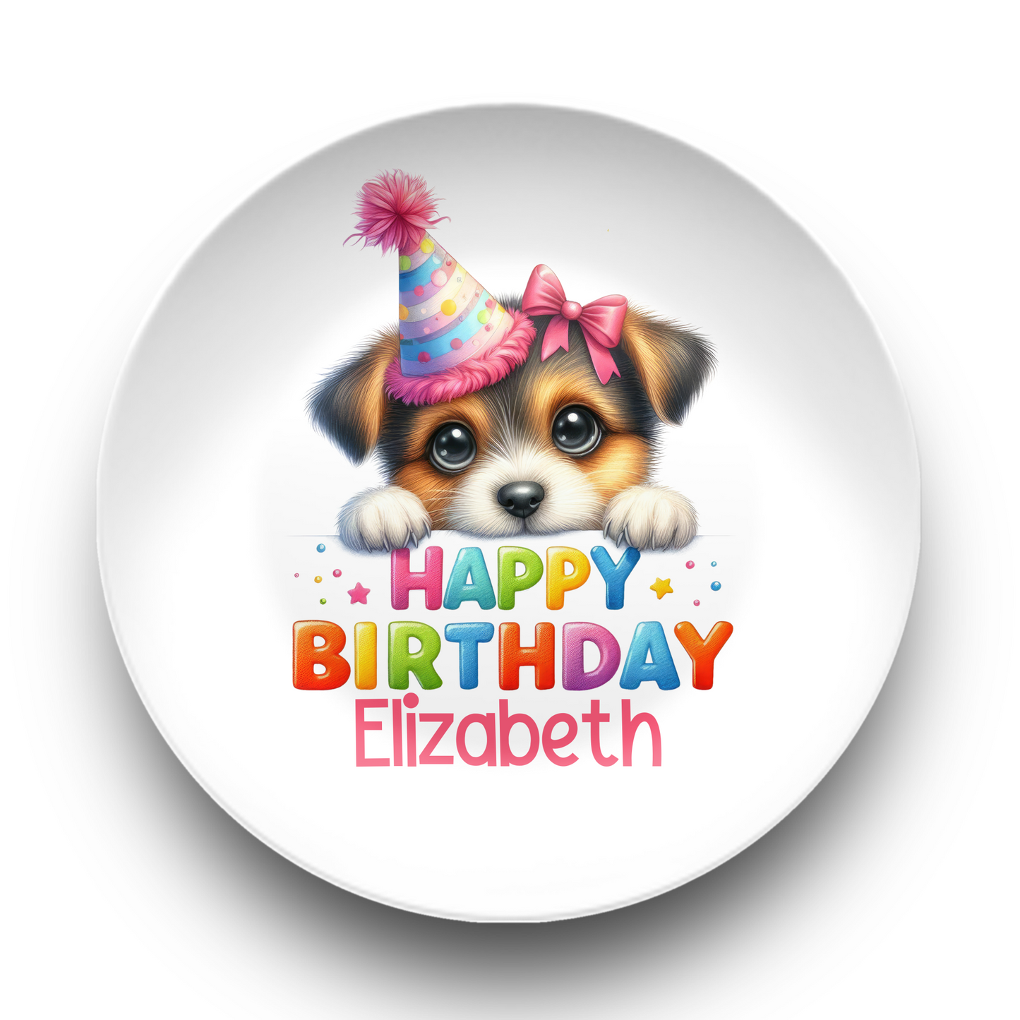 Personalized Happy Birthday Puppy Plate